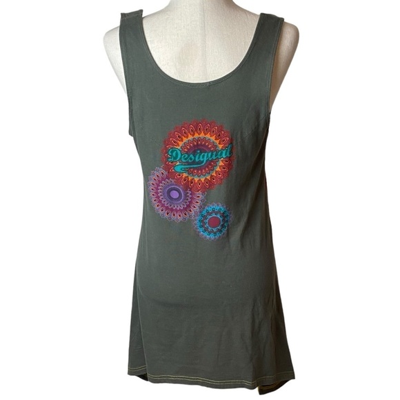 Desigual shift dress tunic size XL shimmer boho - Picture 7 of 7